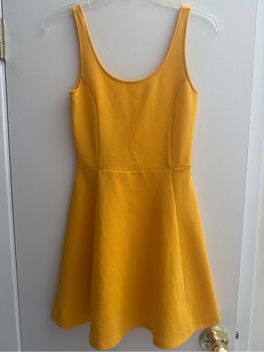 H&M Yellow Fit-and-Flare Tank-Top Dress